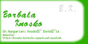 borbala knosko business card